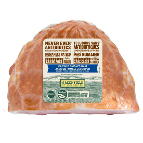 Greenfield Natural Meat Carving Smoked Ham Raised Without Antibiotics