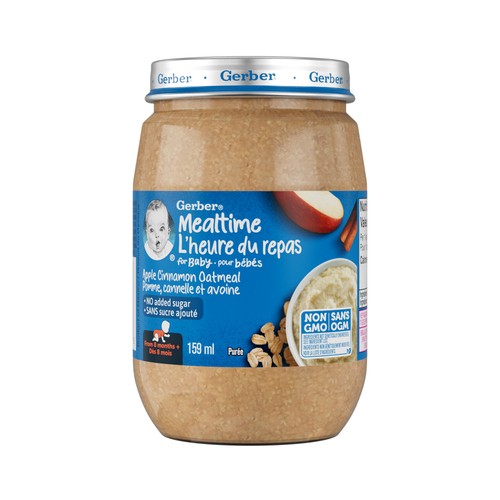 Gerber Oatmeal Purée Mealtime Apple Cinnamon 159 ml