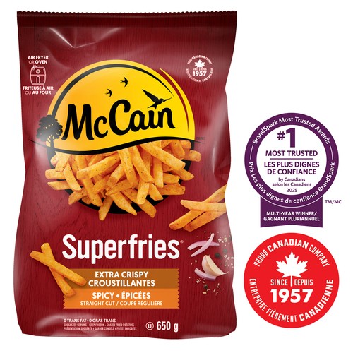 McCain Frozen Superfries Straight Cut Extra Crispy Spicy 650 g
