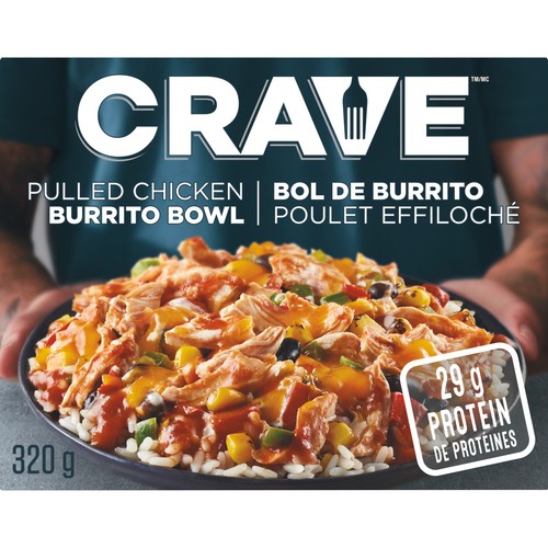 Crave Frozen Burrito Bowl Pulled Chicken 320 g