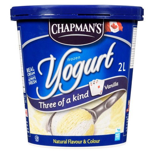 Chapman's Frozen Yogurt Three Of A Kind Vanilla 2 L