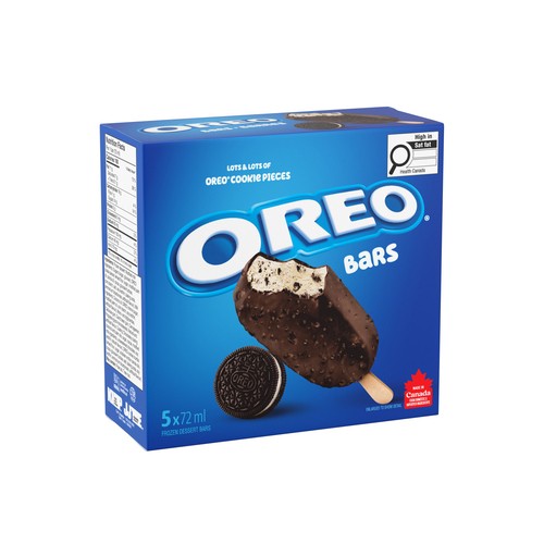 Oreo Frozen Dessert Bars Cookie Pieces 5 x 72 ml