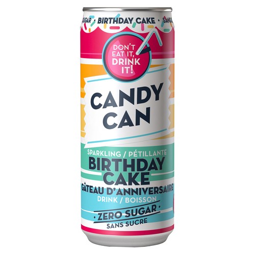 Candy Can Sparkling Drink Birthday Cake Zero Sugar 330 ml