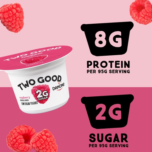 Two Good Low Sugar Yogurt Raspberry 4 x 95 g
