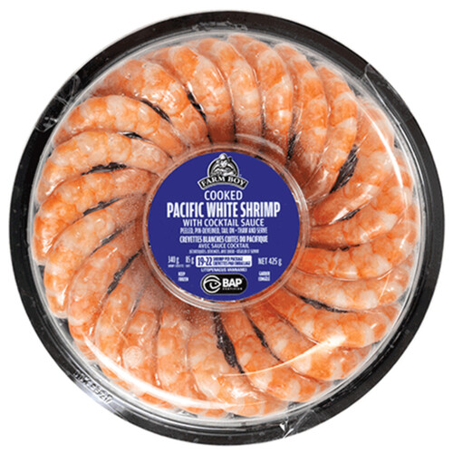 Farm Boy Frozen White Shrimp With Cocktail Sauce 425 g