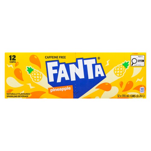 Fanta Soft Drink Pineapple 12 x 355 ml (cans)