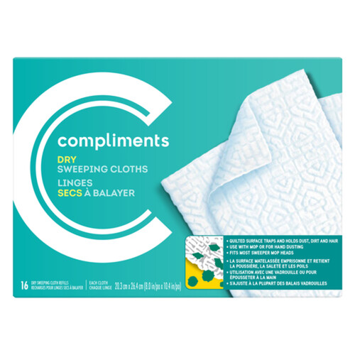 Compliments Sweeping Cloths Dry 16 Pack