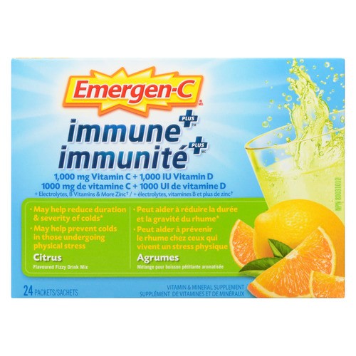 Emergen-C Immune Plus  Nutritional Supplements Citrus 24 EA