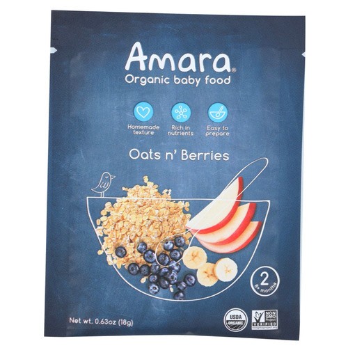 Amara Baby Food Oats n' Berries 1 EA