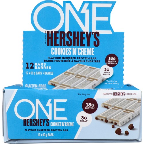 One Hershey's Protein Bars Cookies 'N' Creme 12 x 60 g 