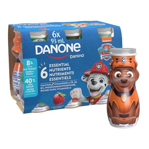 Danino Drinkable Yogurt Strawberry Flavoured 6 x 93 ml (bottles)