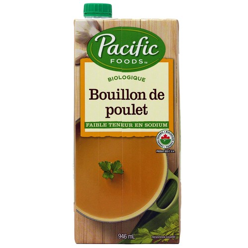 Pacific Foods Bouillon de poulet faible teneur en sodium biologique 946 ml
