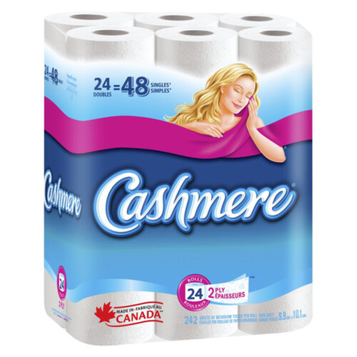 Cashmere Toilet Paper 2-Ply 24 Double Rolls x 242 Sheets 