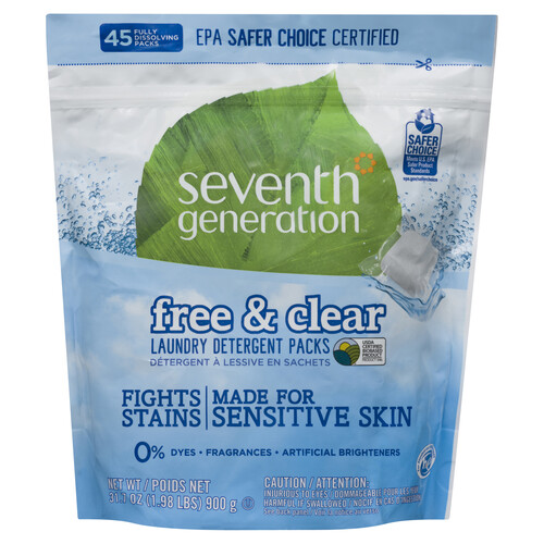 Seventh Generation Free & Clear Laundry Detergent 45 EA