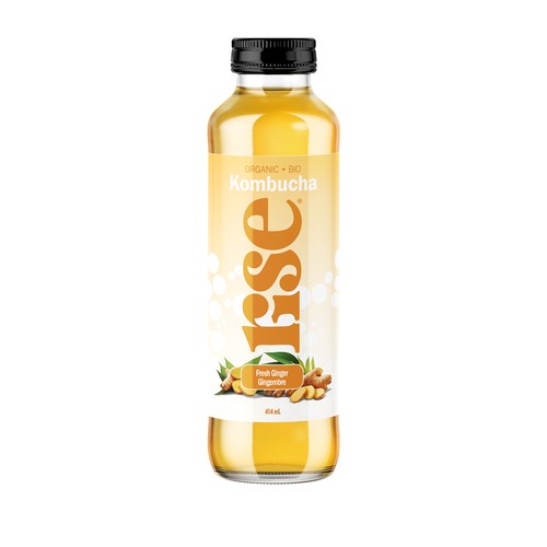 Rise Organic  Kombucha Ginger Tea 414 ml (bottle)