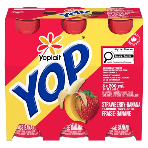 Yoplait Yop 1% Drinkable Yogurt Strawberry Banana 200 ml
