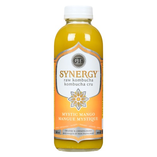 GT's Organic Raw Kombucha Synergy Mystic Mango 480 ml