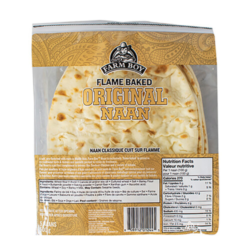 Farm Boy Naan Flame Baked Original 500 g