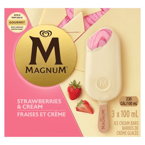 Magnum Ice Cream Bar Strawberries & Cream 3 x 100 ml Bars