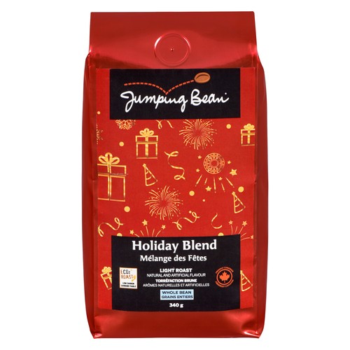 Jumping Bean Whole Bean Coffee Holiday Blend Light Roast 340 g