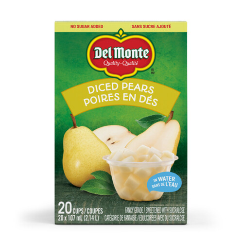 Del Monte Diced Pears In Water 20 x 107 ml