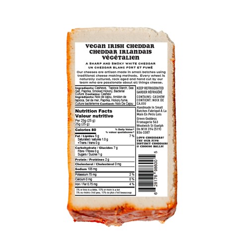 Green Goddess Fromagerie Vegan Cheese Irish Cheddar 200 g