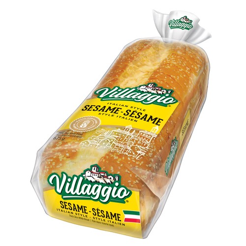 Villaggio White Bread Sesame Thick Slice Italian Style 675 g