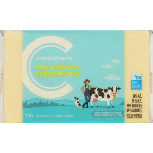 Compliments Cheese Mild White Cheddar 270 g