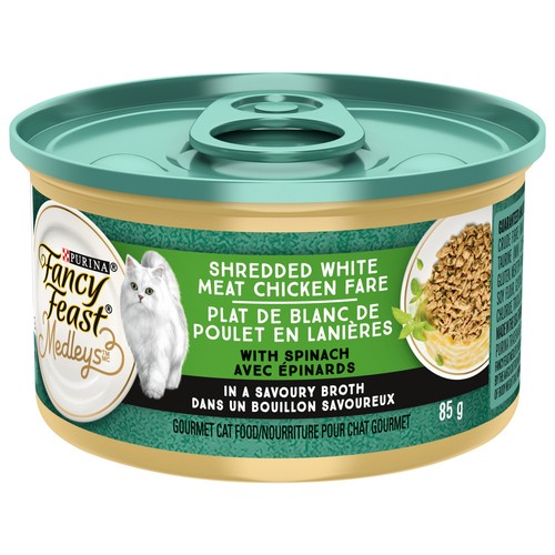 Purina Fancy Feast Wet Cat Food Medleys Shredded White Meat Chicken Fare 85 g