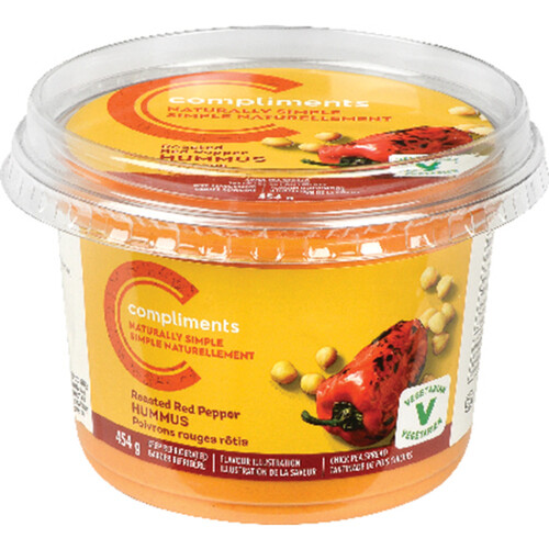 Compliments Naturally Simple Hummus Roasted Red Pepper 454 g