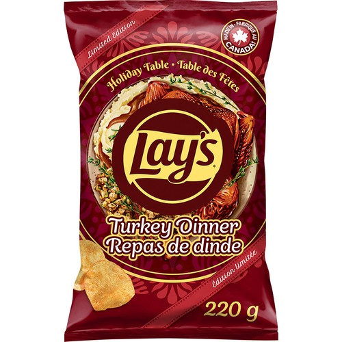 Lay's Potato Chips Turkey Dinner Flavoured 220 g