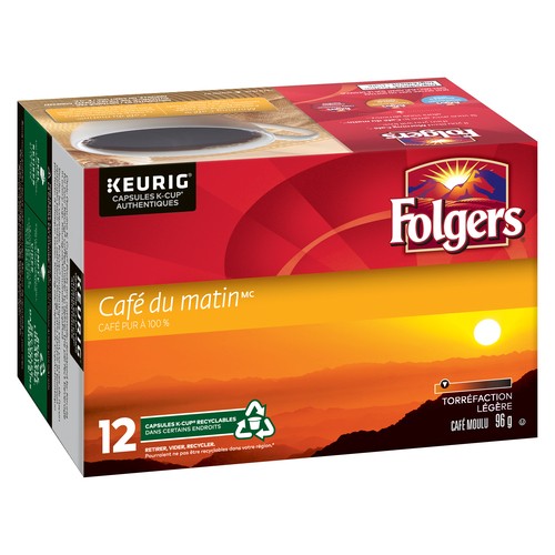 Folgers Coffee Pods Ground Coffee Light Roast 12 K-Cups 96 g