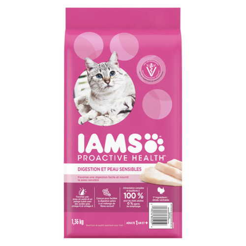 IAMS Proactive Health Dry Cat Food Digestion & Skin Adult 1+ Years 1.36 kg