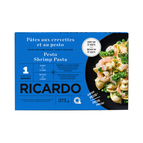 RICARDO Frozen Pasta Pesto Shrimp 375 g 