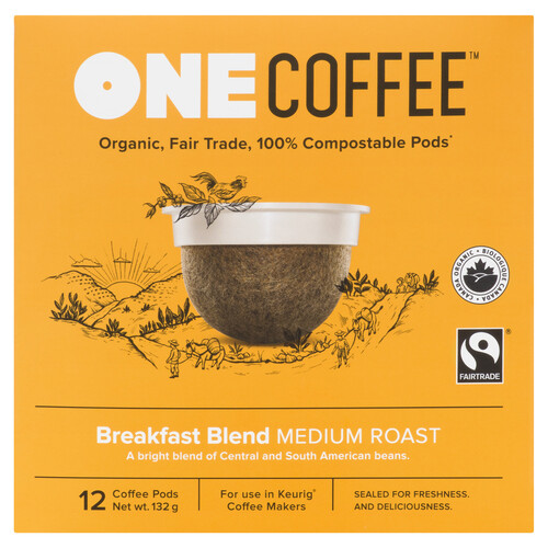 One Coffee Breakfast Blend Coffee Cups 12 K-Cups 132 g