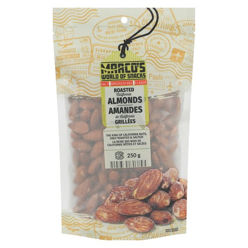 Marco's World Of Snacks California Almonds Roasted Salt Smacked 250 g