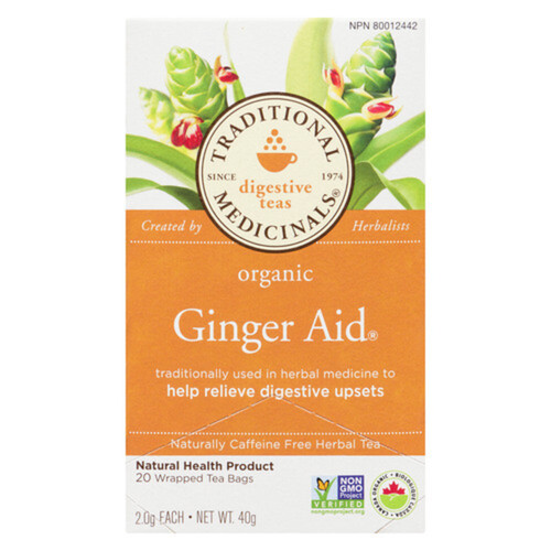 Traditional Medicinals Organic Herbal Tea Ginger Aid 20 Bags