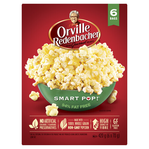 Orville Redenbacher Gluten-Free Popcorn Smart Pop 6 x 70 g