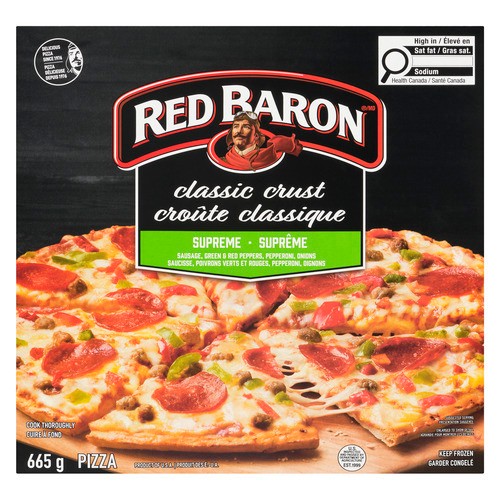 Red Baron Frozen Pizza Classic Crust Supreme 665 g
