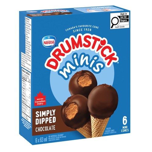 Nestlé Drumstick Minis Simply Dipped Chocolate 6 x 63 ml