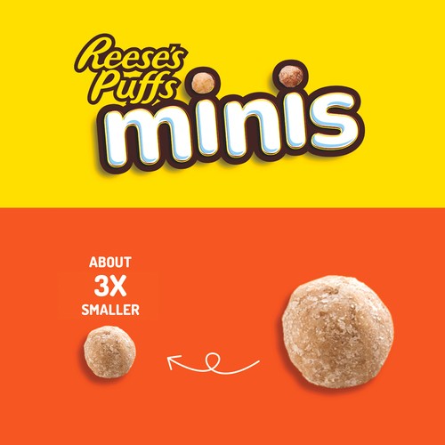 Reese's Puffs Minis Breakfast Cereal Peanut Butter Chocolate Whole Grains 331 g