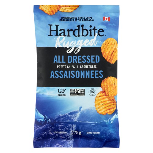 Hardbite Gluten-Free Rugged Potato Chips All Dressed 275 g