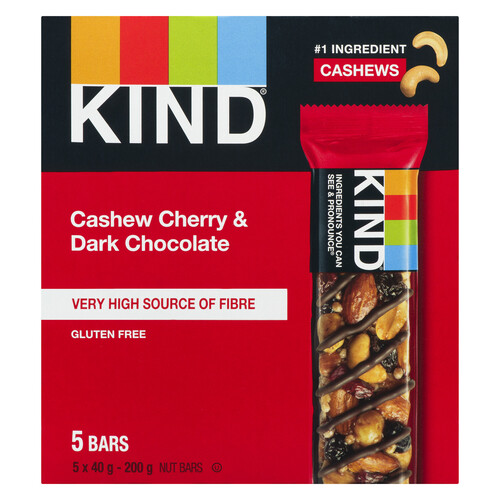 Kind Gluten-Free Snack Bar Chocolate Cherry Cashew 5 x 40 g