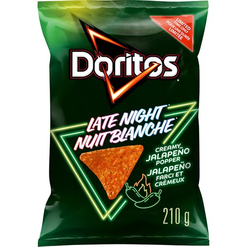 Doritos Late Night Tortilla Chips Creamy Jalapeño Popper Flavoured 210 g