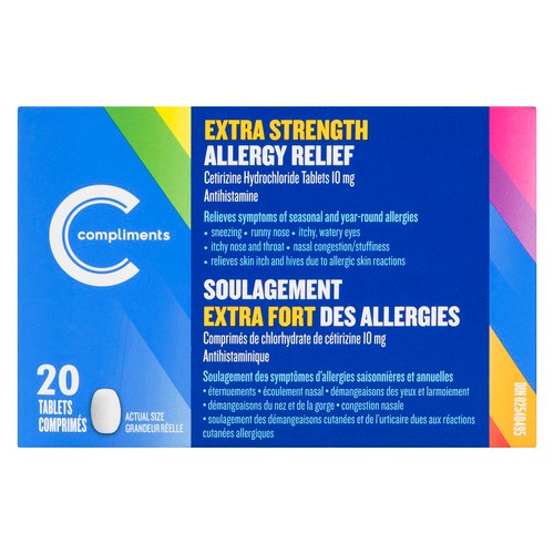 Compliments Extra Strength Allergy Relief Tablets 20 Count