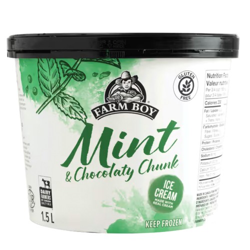 Farm Boy Ice Cream Mint & Chocolaty Chunk 1.5 L