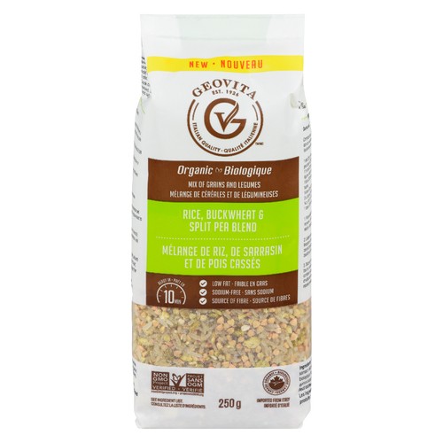 Geovita Organic Grains Rice Buckwheat & Split Pea Blend 250 g