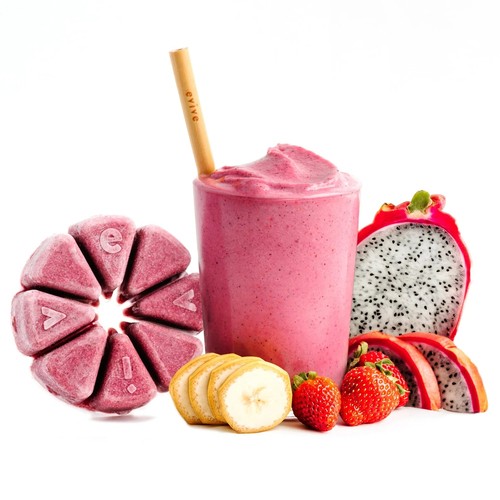 Evive Frozen Smoothie Cubes No Added Sugar Banana Strawberry Dragonfruit 405 g