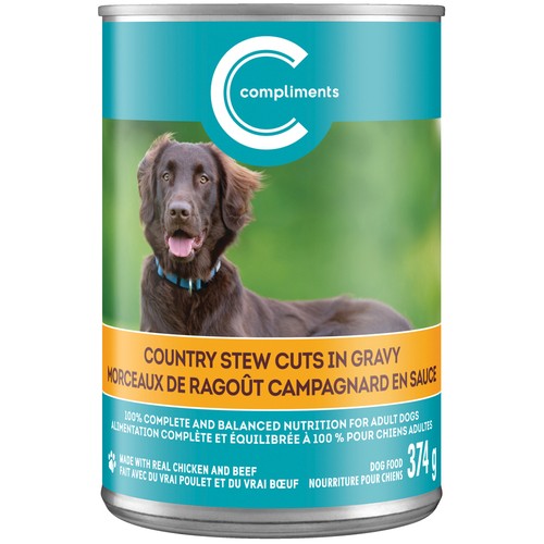 Compliments Canned Dog Food Country Stew Cuts in Gravy 374 g
