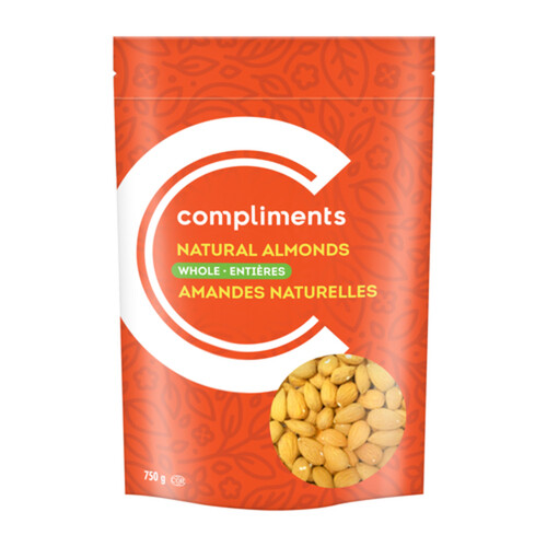 Compliments Natural Whole Almonds 750 g